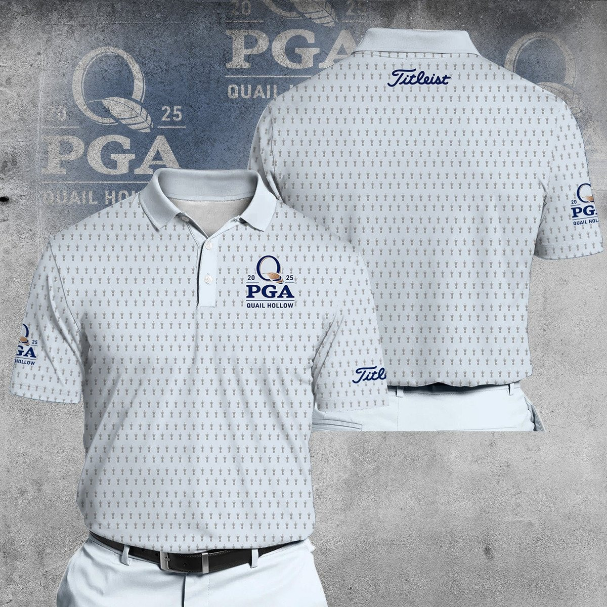 2025 PGA QUAIL HOLLOW Light Blue V2 Men Polo Shirt Golf Gifts For Golfers
