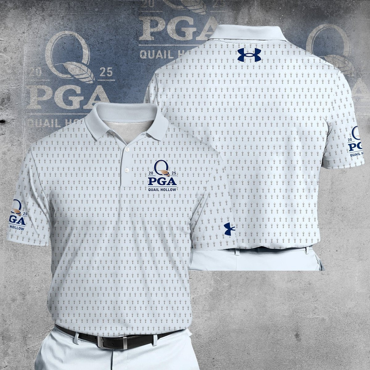2025 PGA QUAIL HOLLOW Light Blue V2 UA Men Polo Shirt Golf Gifts For Golfers