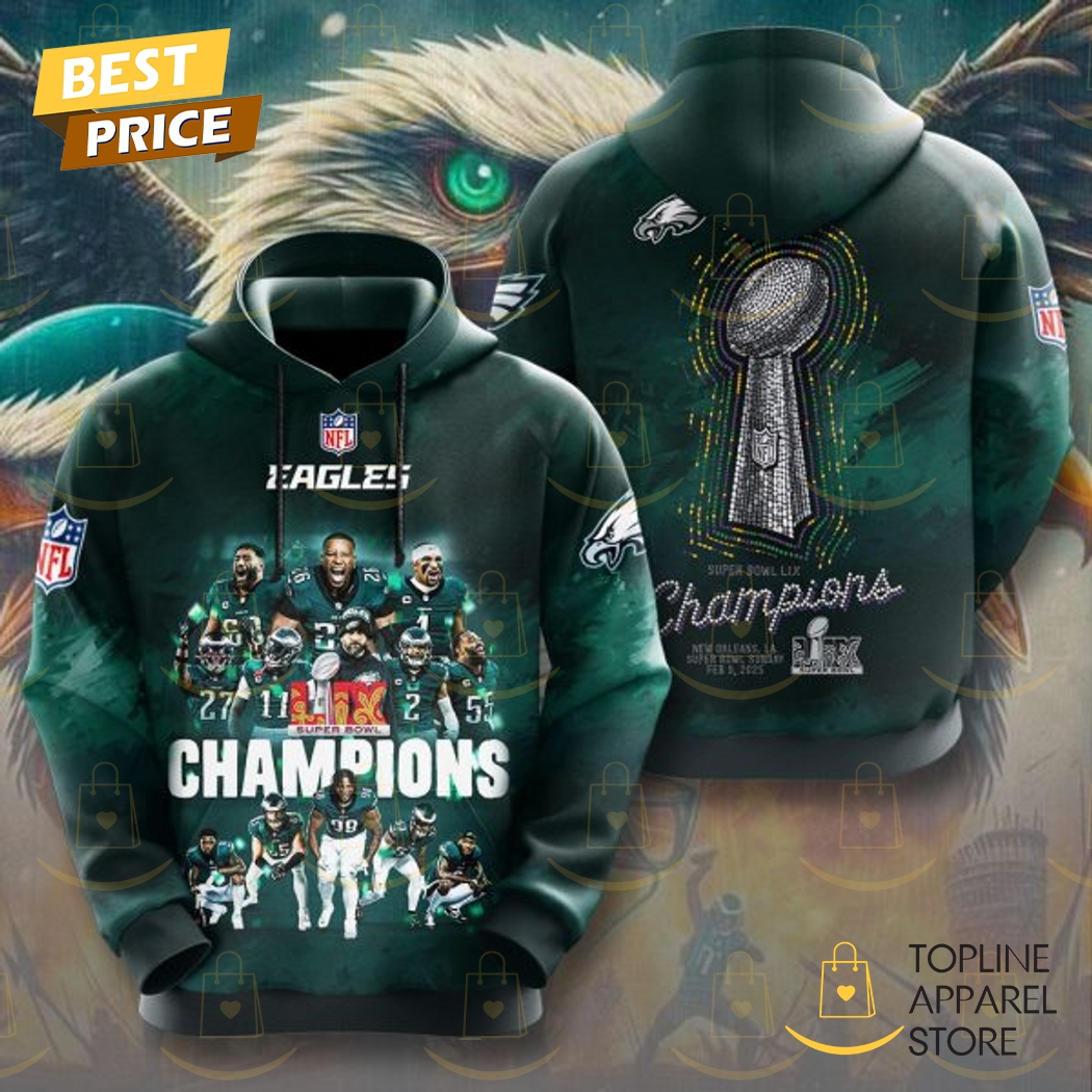 2025 Philadelphia Eagles Super Bowl LIX Hoodie Premium Merchandise