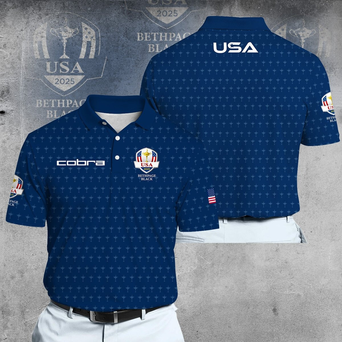 2025 Ryder Cup USA Team Blue V3 Dynamic Microfiber CB Men Polo Shirt Golf Gifts For Golfers