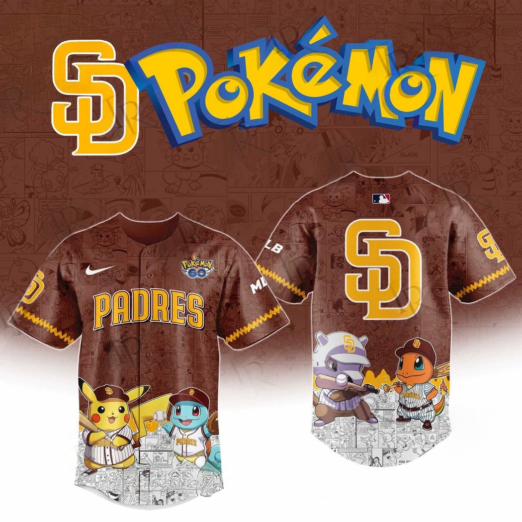 2025 San Diego Padres Pokemon Go Special Baseball Jersey Baseball Coach Gift Ideas