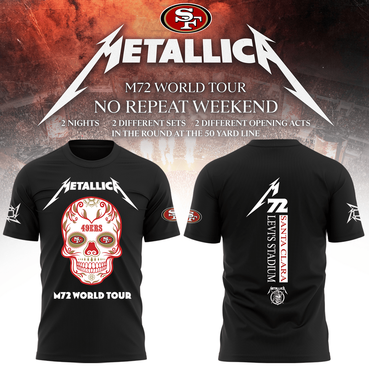 2025 San Francisco 49ers X M72 World Tour Tshirt Official Merch Gift For Fans