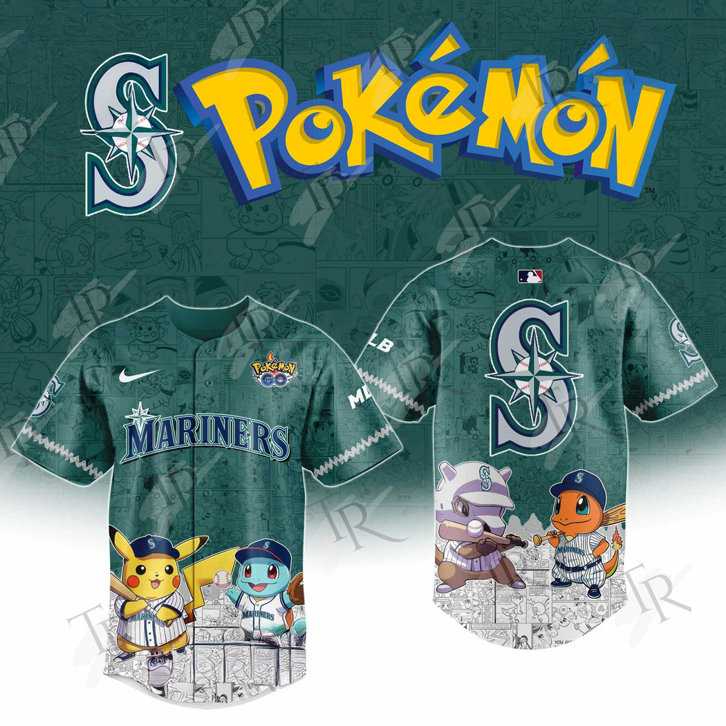 2025 Seattle Mariners Pokemon Go Special Baseball Jersey Baseball Best Gifts