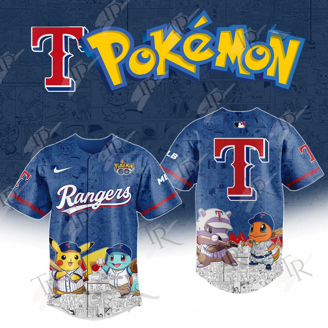 2025 Texas Rangers Pokemon Go Special Baseball Jersey Gifts For Baseball Players