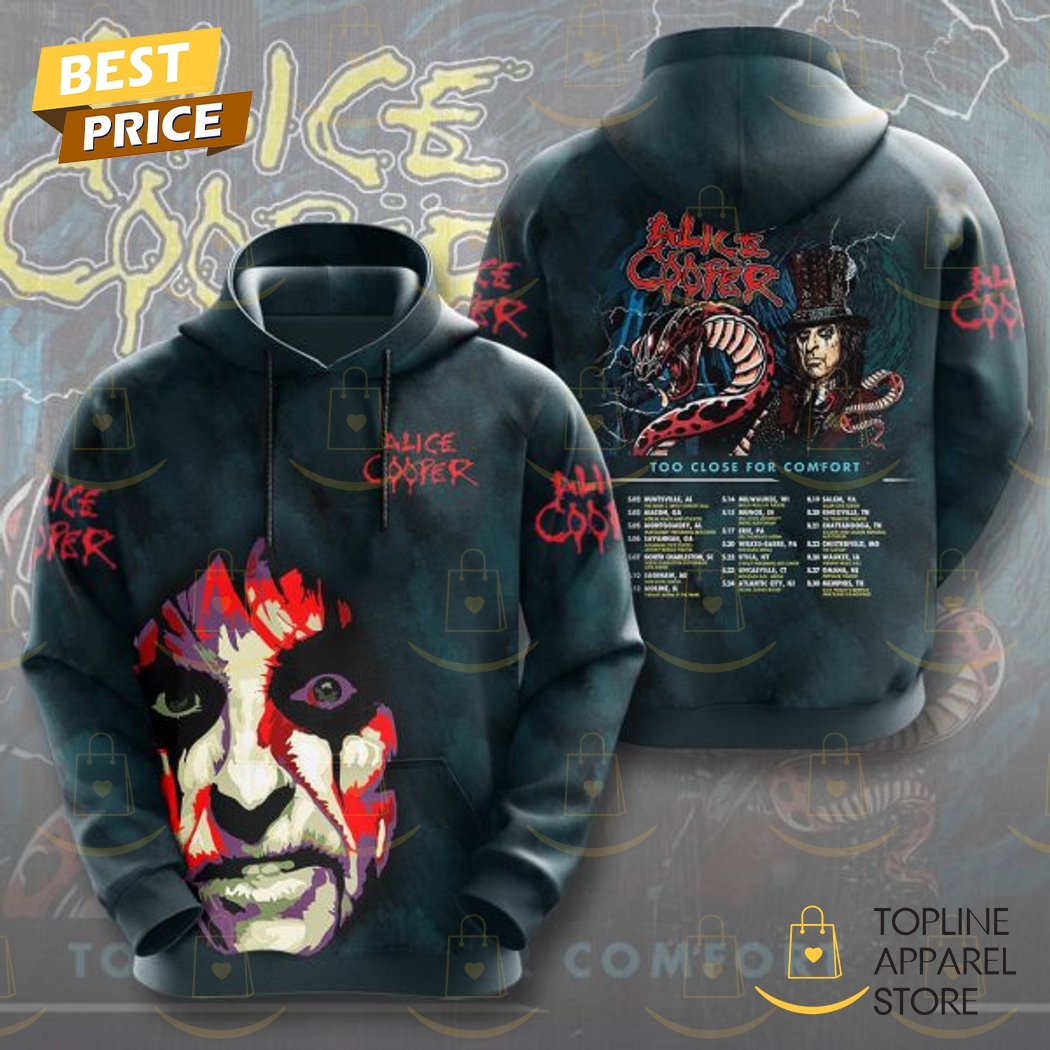 2025 Tour Alice Cooper Too Close For Comfort Hoodie Premium Merchandise