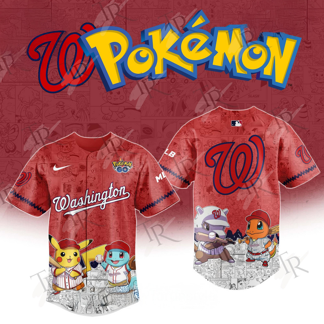 2025 Washington Nationals Pokemon Go Special Baseball Jersey Gifts For Baseball Fans - vazava store