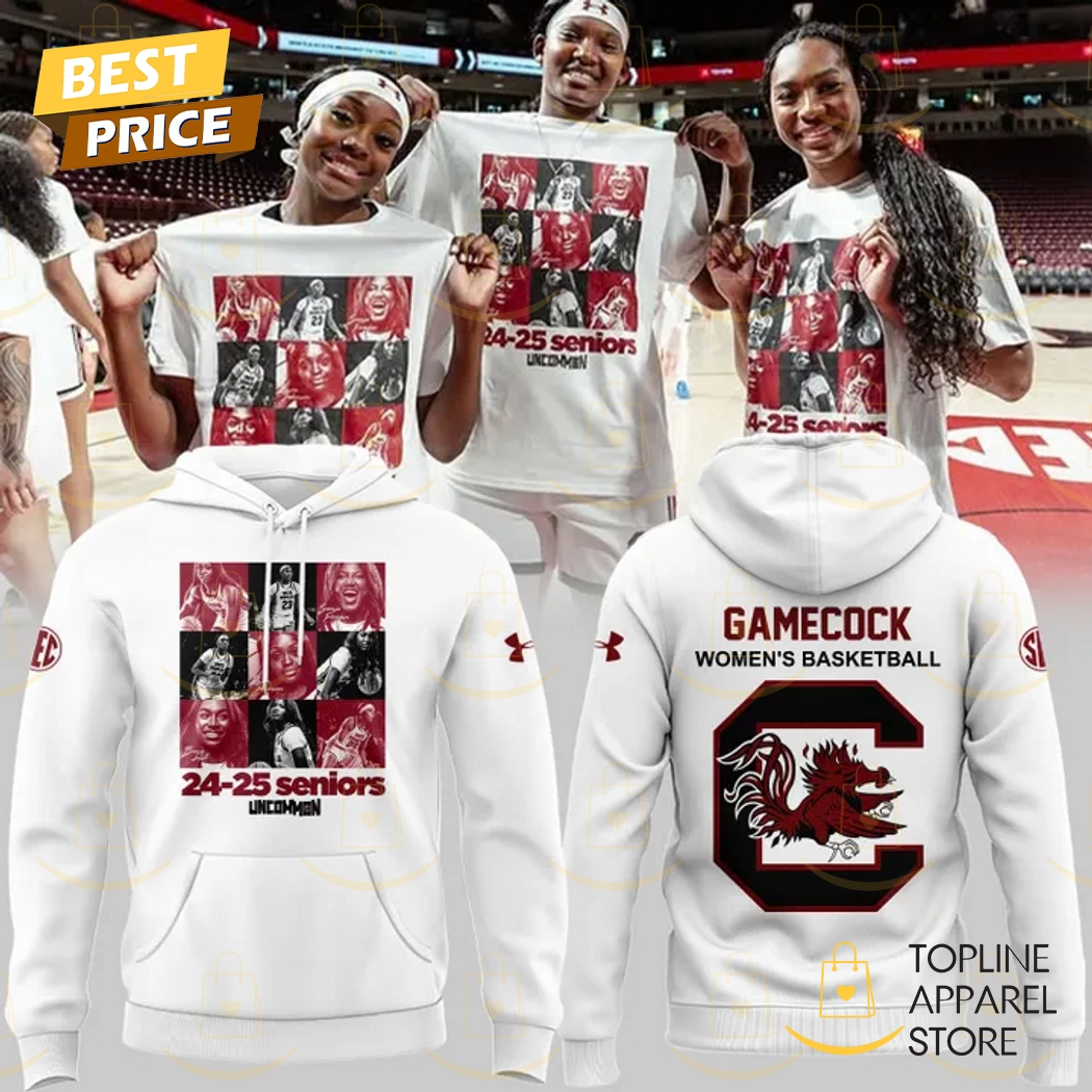 24-25 Seniors South Carolina Gamecocks Women Basketball Hoodie - White