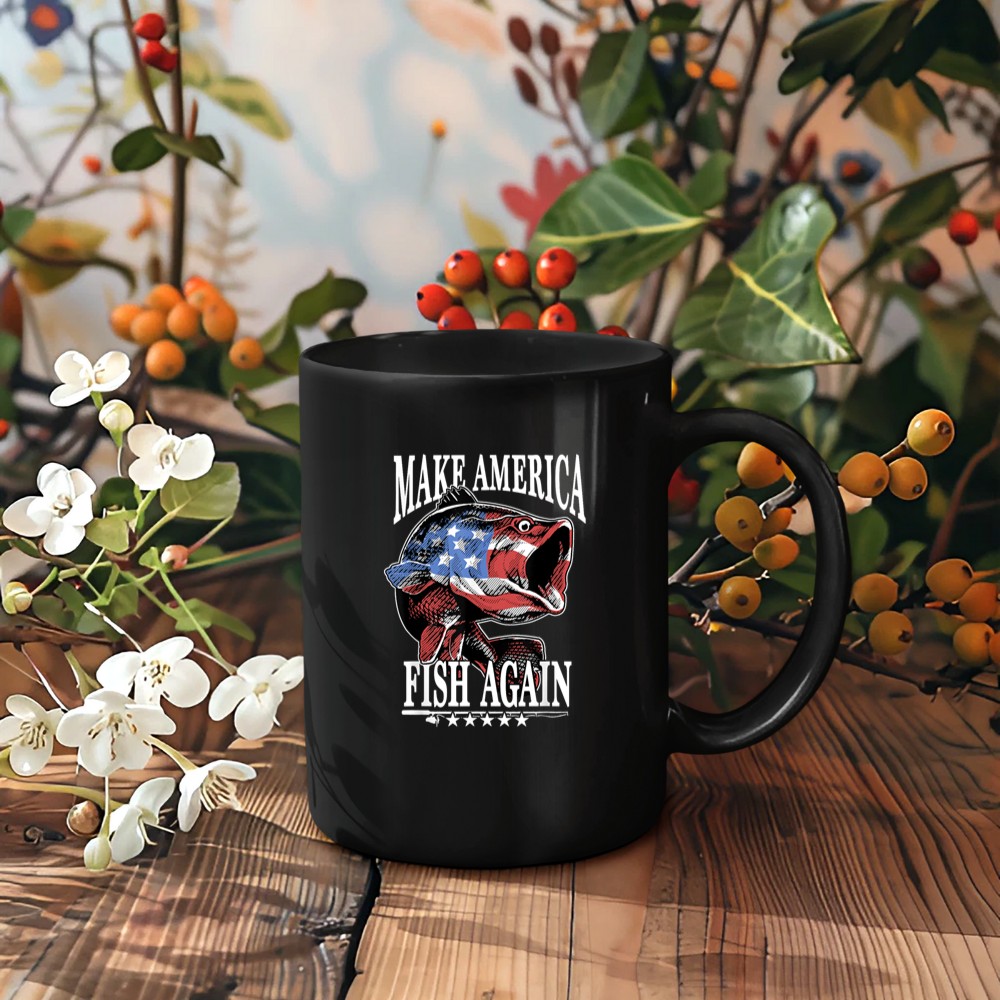 4th of July Fishing  Make America Fish Again USA Fisherman Mug