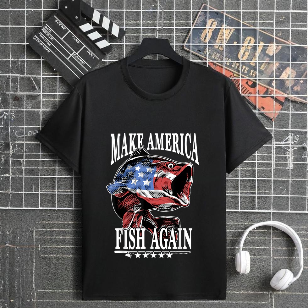 4th of July Fishing  Make America Fish Again USA Fisherman T-Shirt