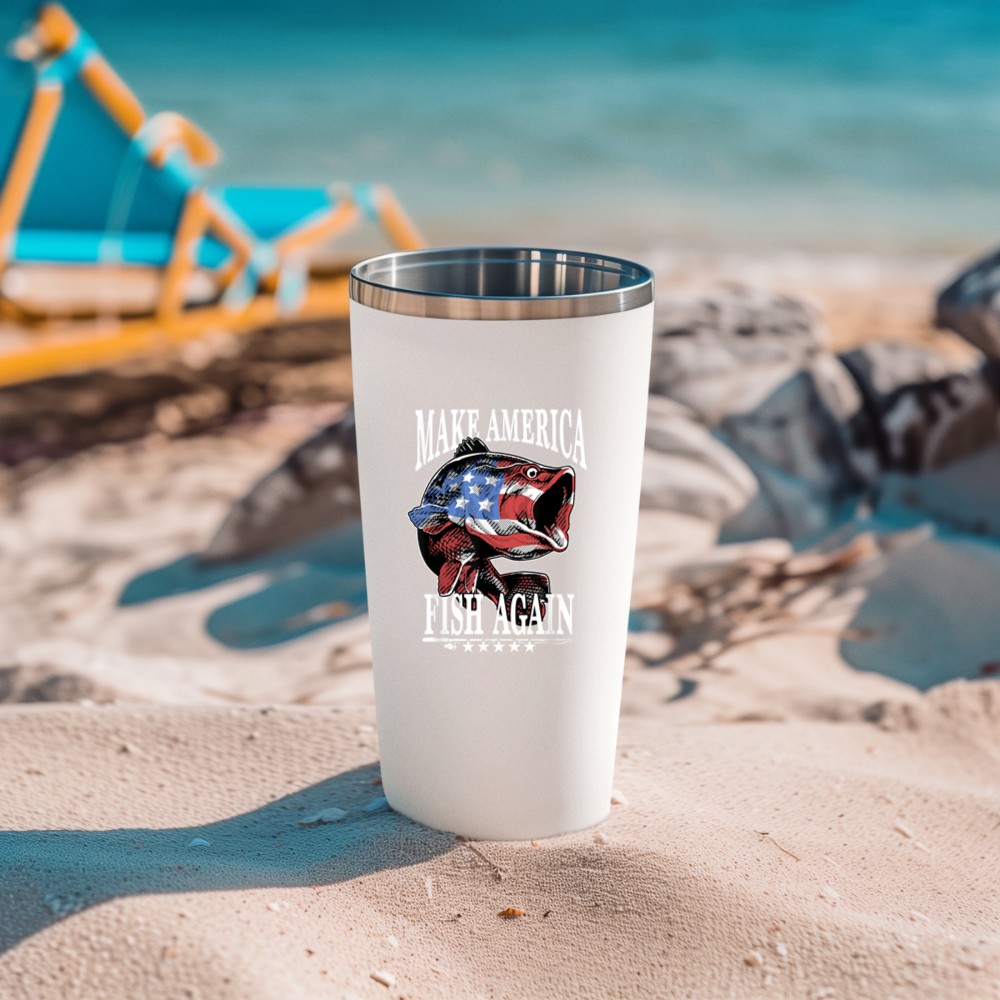 4th of July Fishing  Make America Fish Again USA Fisherman Tumbler