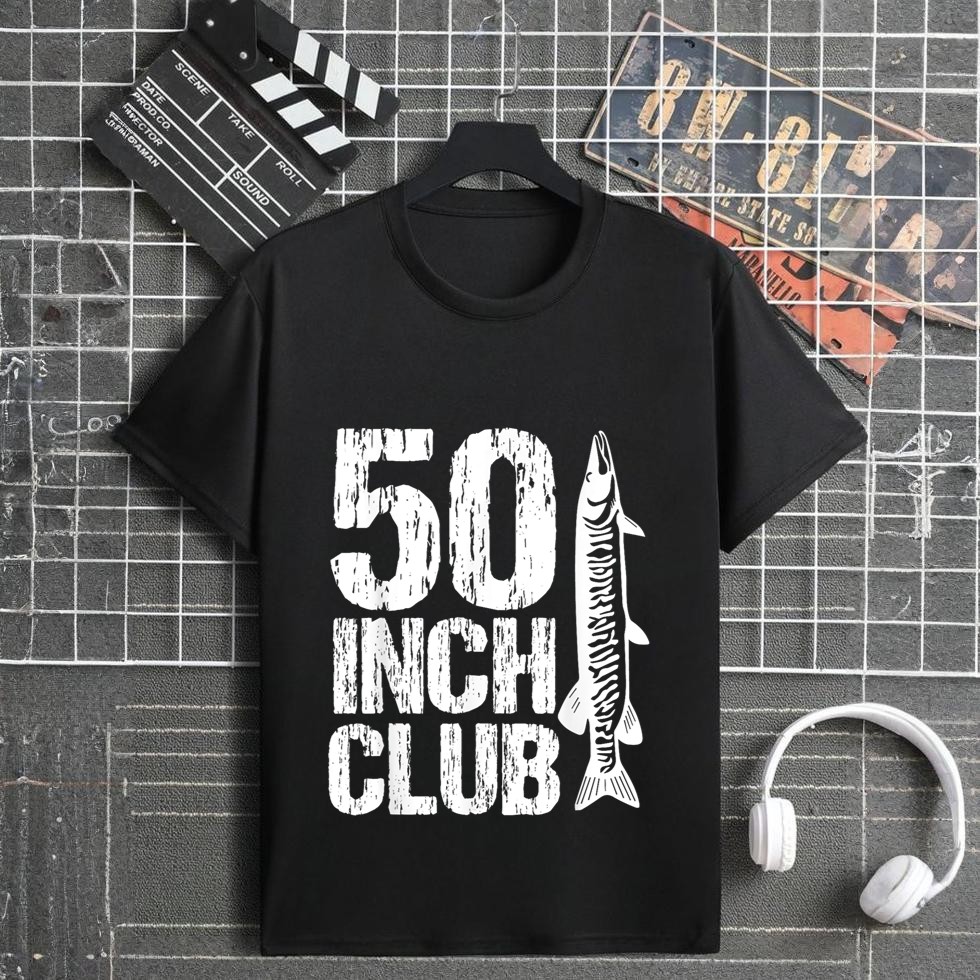 50 Inch Club Musky Fishing Muskie Fisherman Funny Fishes T-Shirt