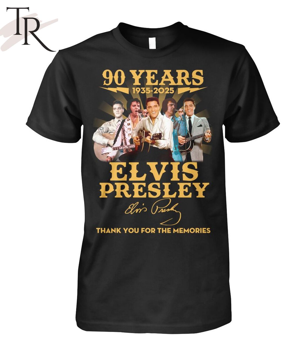 90 Years 1935 - 2025 Elvis Presley Thank You For The Memories T-Shirt