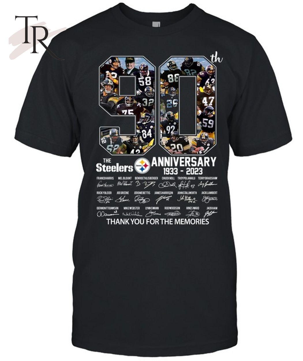 90th Anniversary 1993 - 2023 The Steelers Thank You For The Memories T-Shirt