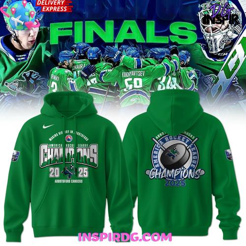 Abbotsford Canucks 2025 AHL Champions Green Hoodie Premium Merchandises