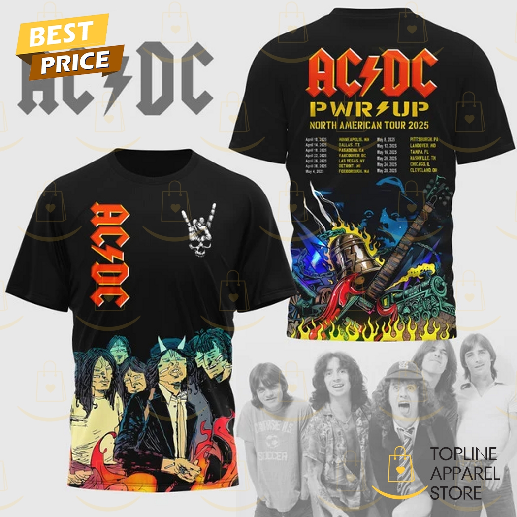 AC DC Pwr Up North American Tour 2025 3D T-Shirt Gift For Sport Music Fans