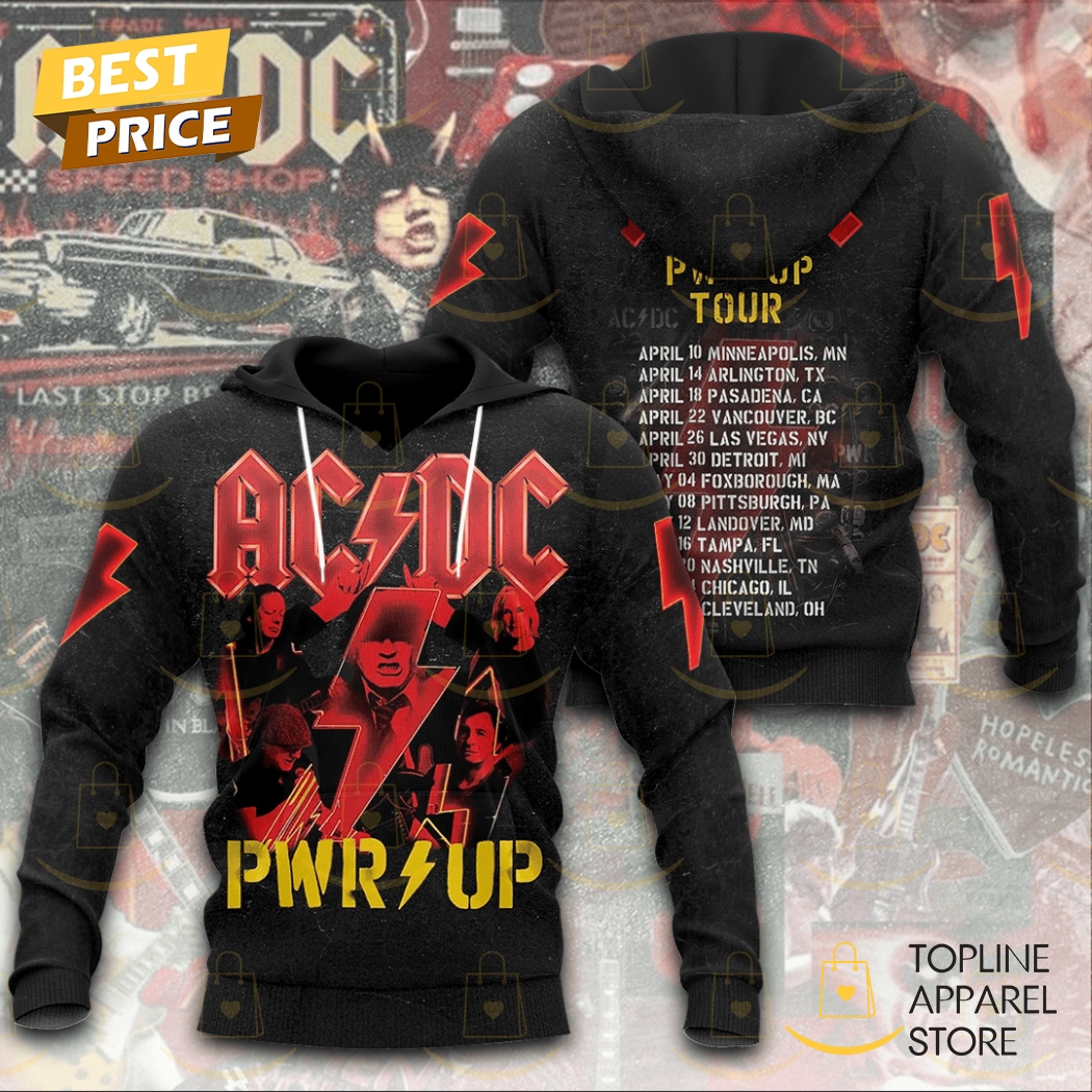AC DC Pwr Up Tour 2025 Design Hoodie Premium Merchandise