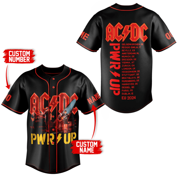AC/DC Baseball Jersey For Fans