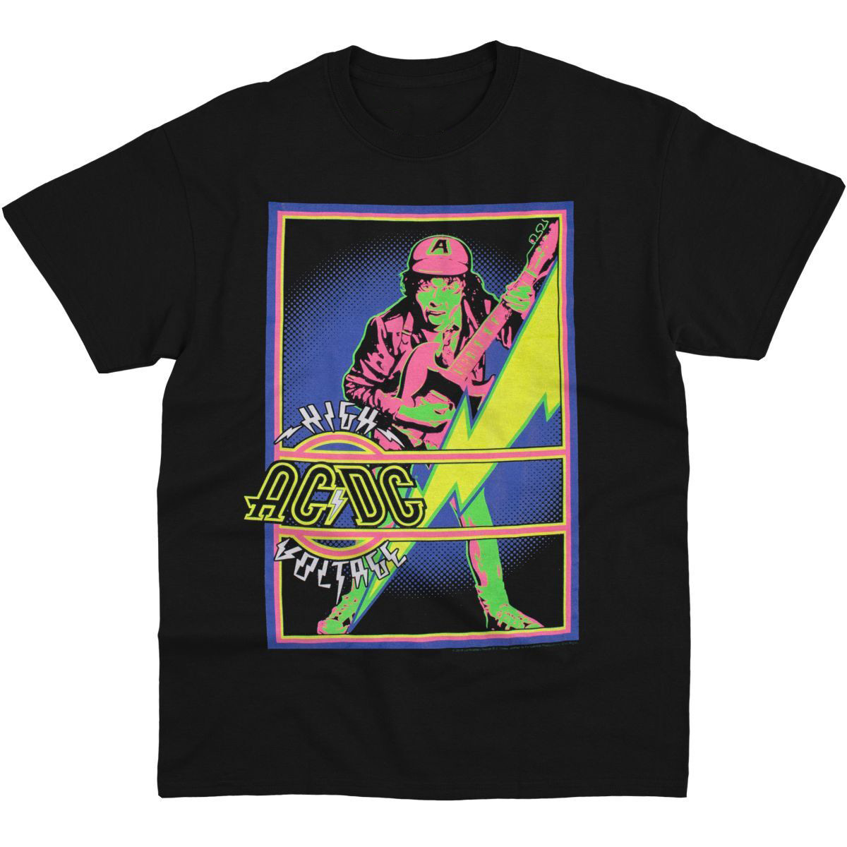 ACDC High Voltage Blacklight Black T-Shirt Simple Fatherâ€™s Day Gift Ideas