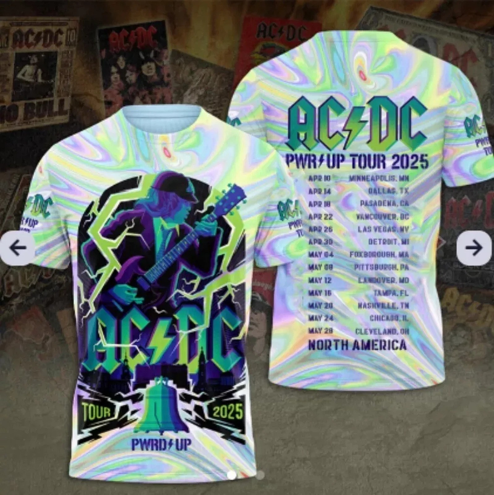ACDC Power Up Tour 2025 T-Shirt Gifts For Music Lovers