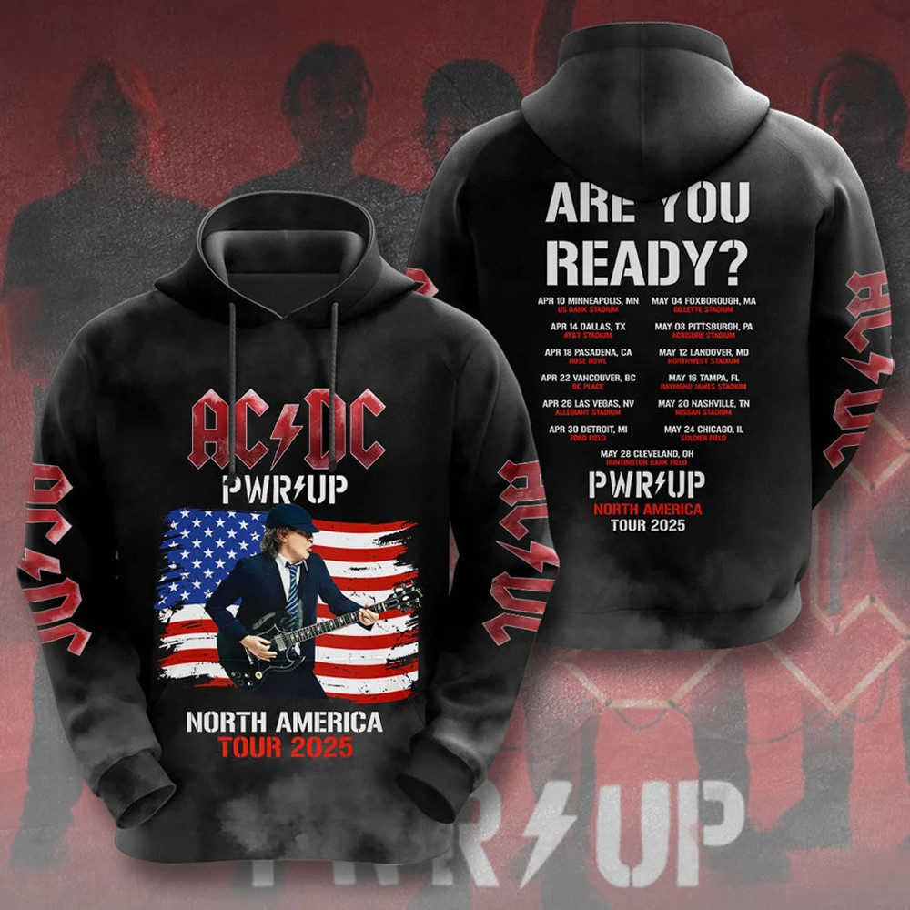 ACDC Pwr Up Tour 2025 Hoodie FatherS Day Gifts For Music Lovers