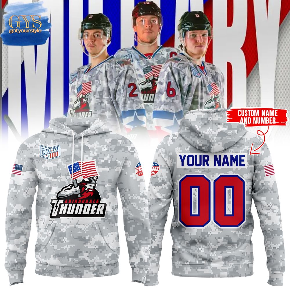 Adirondack Thunder Veterans Day 2024 Limited Edition Hoodie Premium Merchandise