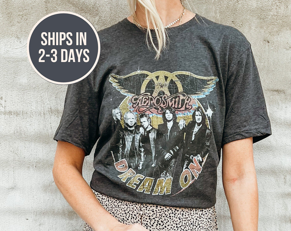 Aerosmith Dream On Band Tee, Vintage Aerosmith Band Graphic Tee, Rock and Roll Shirt Premium Merchandise