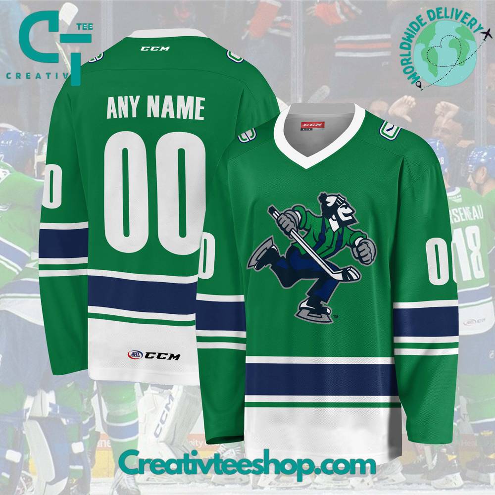 AHL Abbotsford Canucks 2024 Green Hockey Jersey