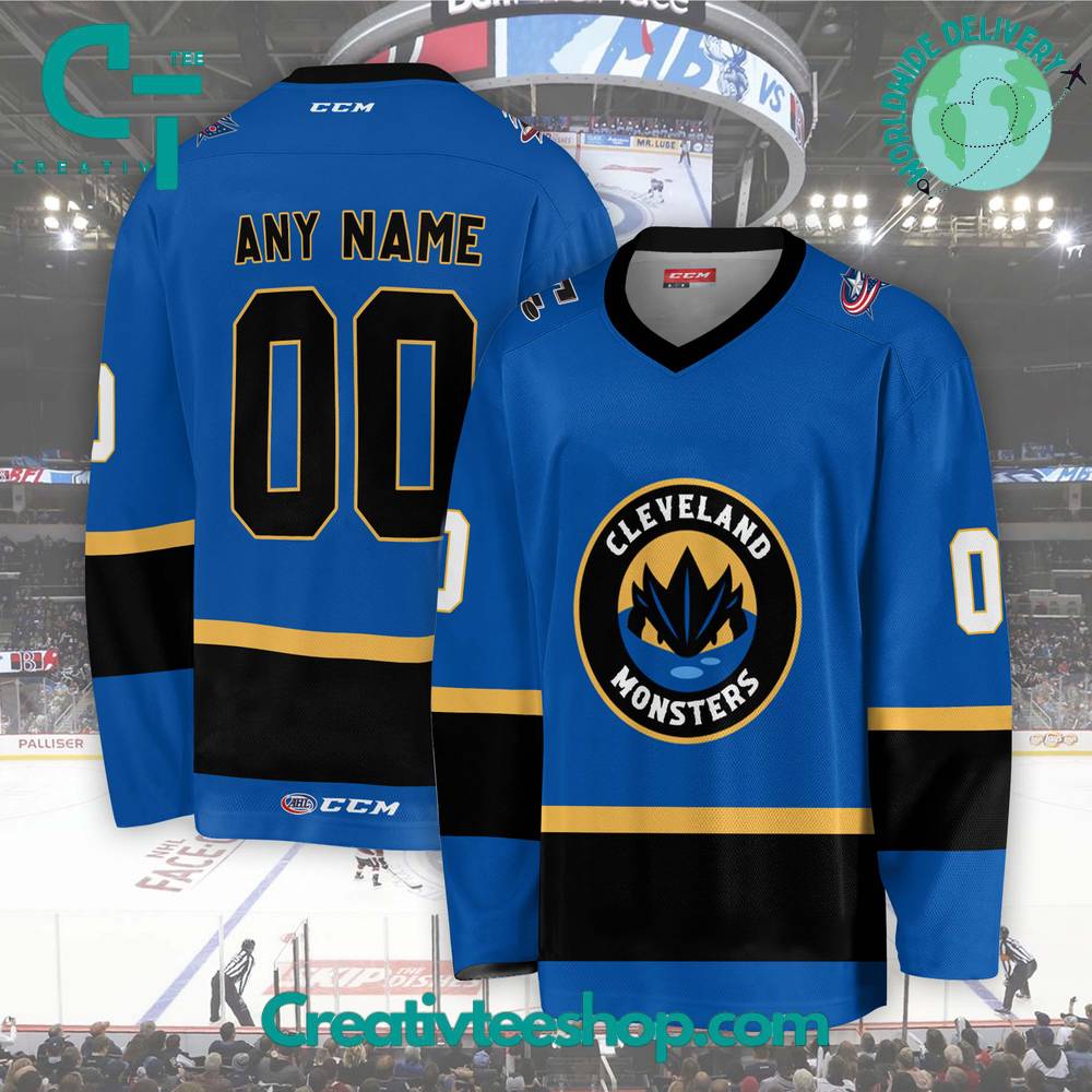 AHL Cleveland Monsters 2024 Blue Hockey Jersey