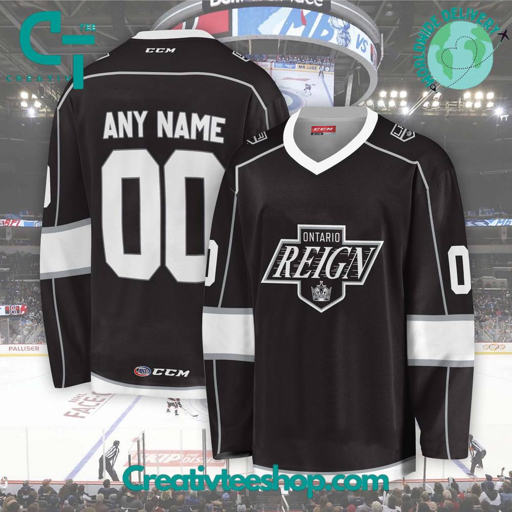 AHL Ontario Reign 2024 Black Hockey Jersey