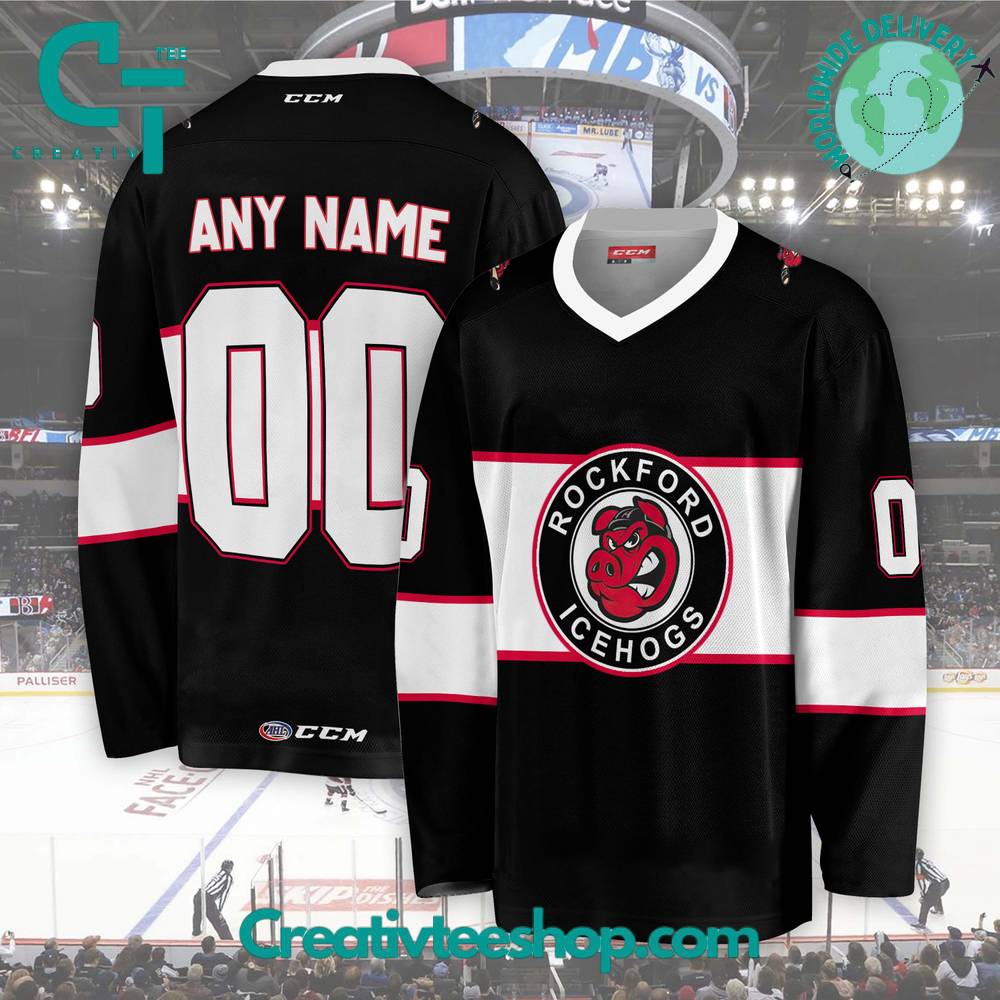 AHL Rockford IceHogs 2024 Black Hockey Jersey