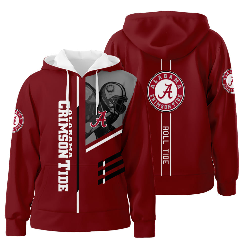 Alabama Crimson Tide 3D All Over Print Hoodie Zip-Up Hoodie