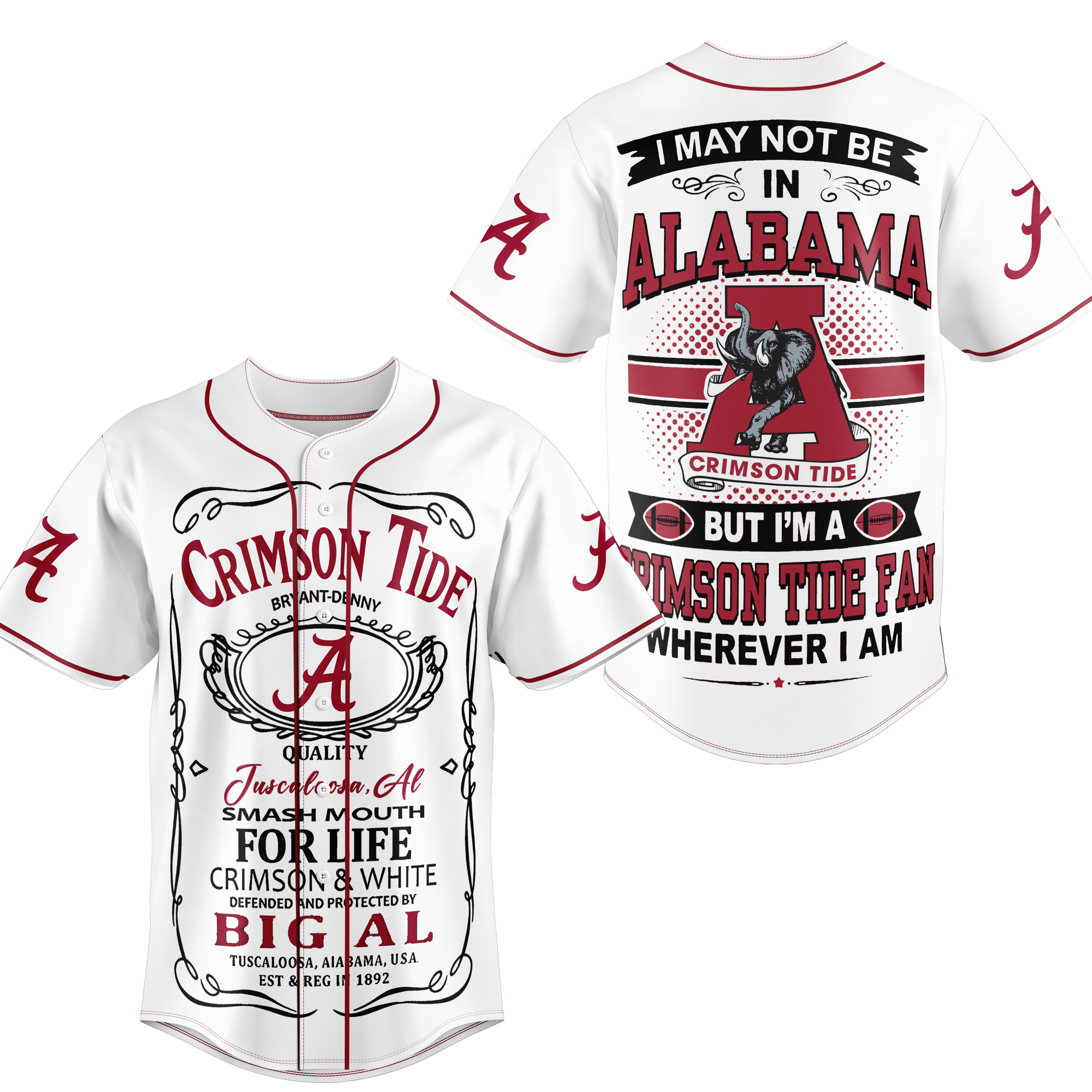 Alabama Crimson Tide Baseball Jersey For Fans