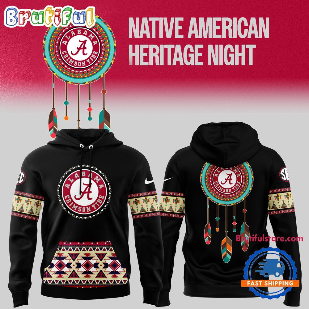 Alabama Crimson Tide Football Native American Heritage Black Hoodie