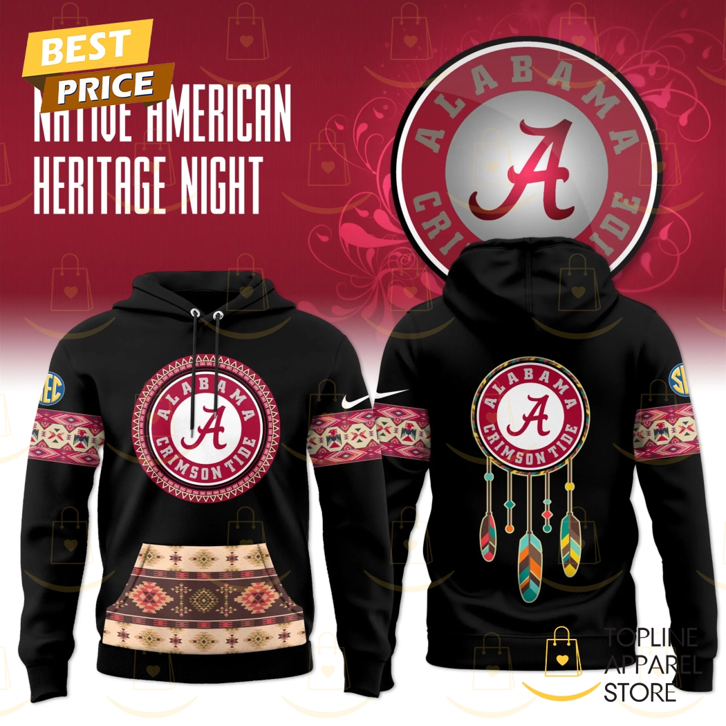 Alabama Crimson Tide Football Native American Heritage Hoodie - Black