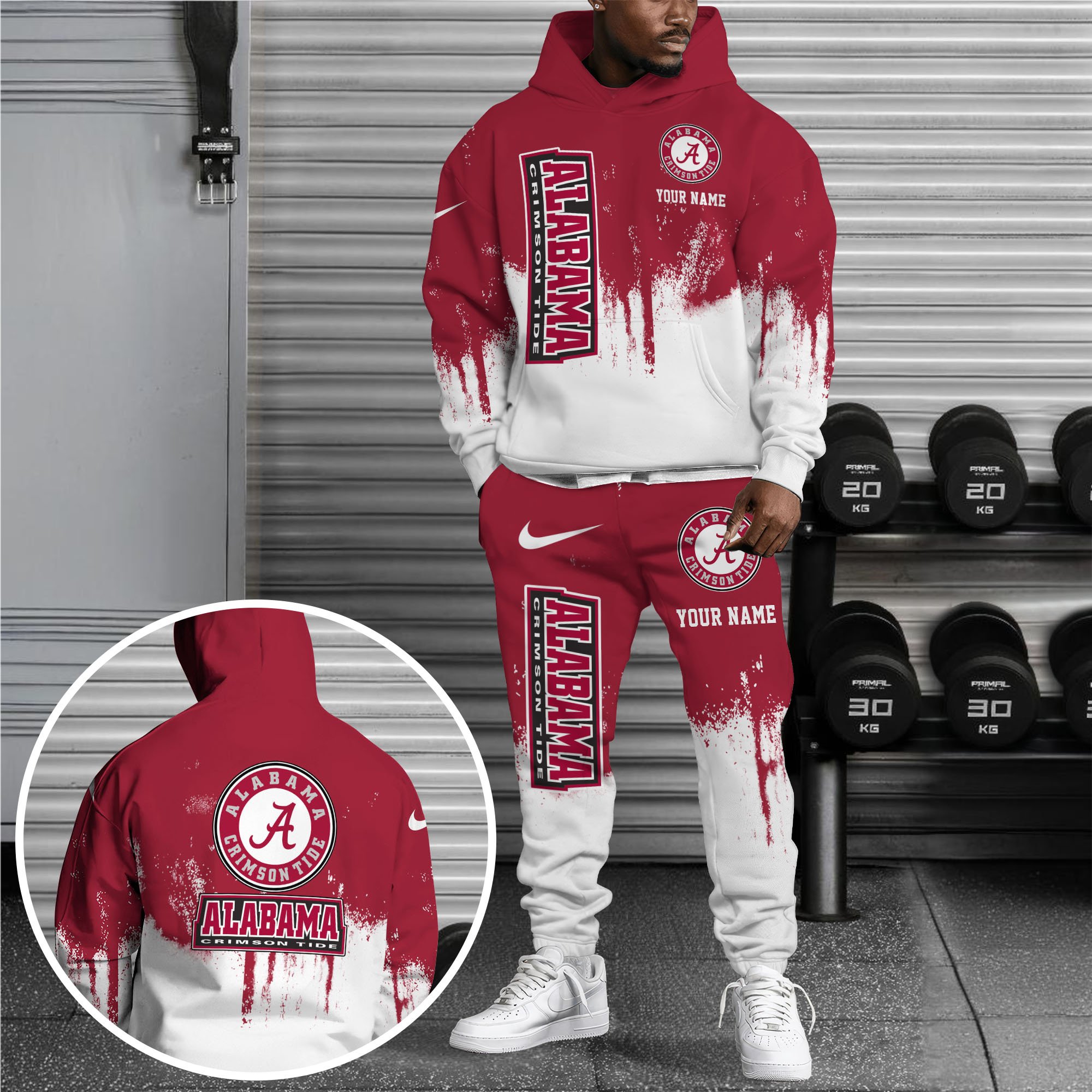 Alabama Crimson Tide Hoodie Sweatpants Set, Custom Hoodie, Sport Hoodie Sweatpants Set, Sport Gifts For Fan JA53 Premium Merchandise