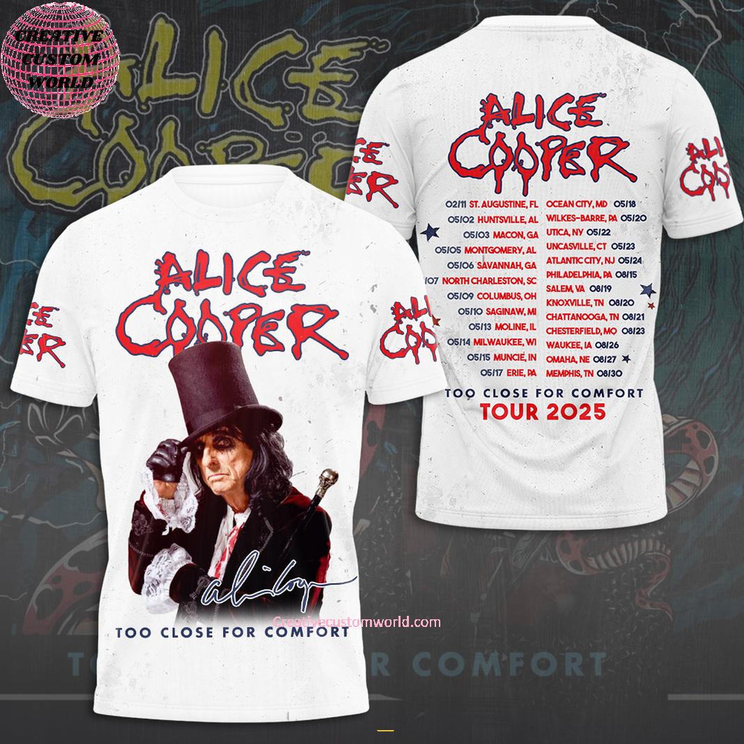 Alice Cooper Too Close For Comfort Tour 2025 3D T-Shirt