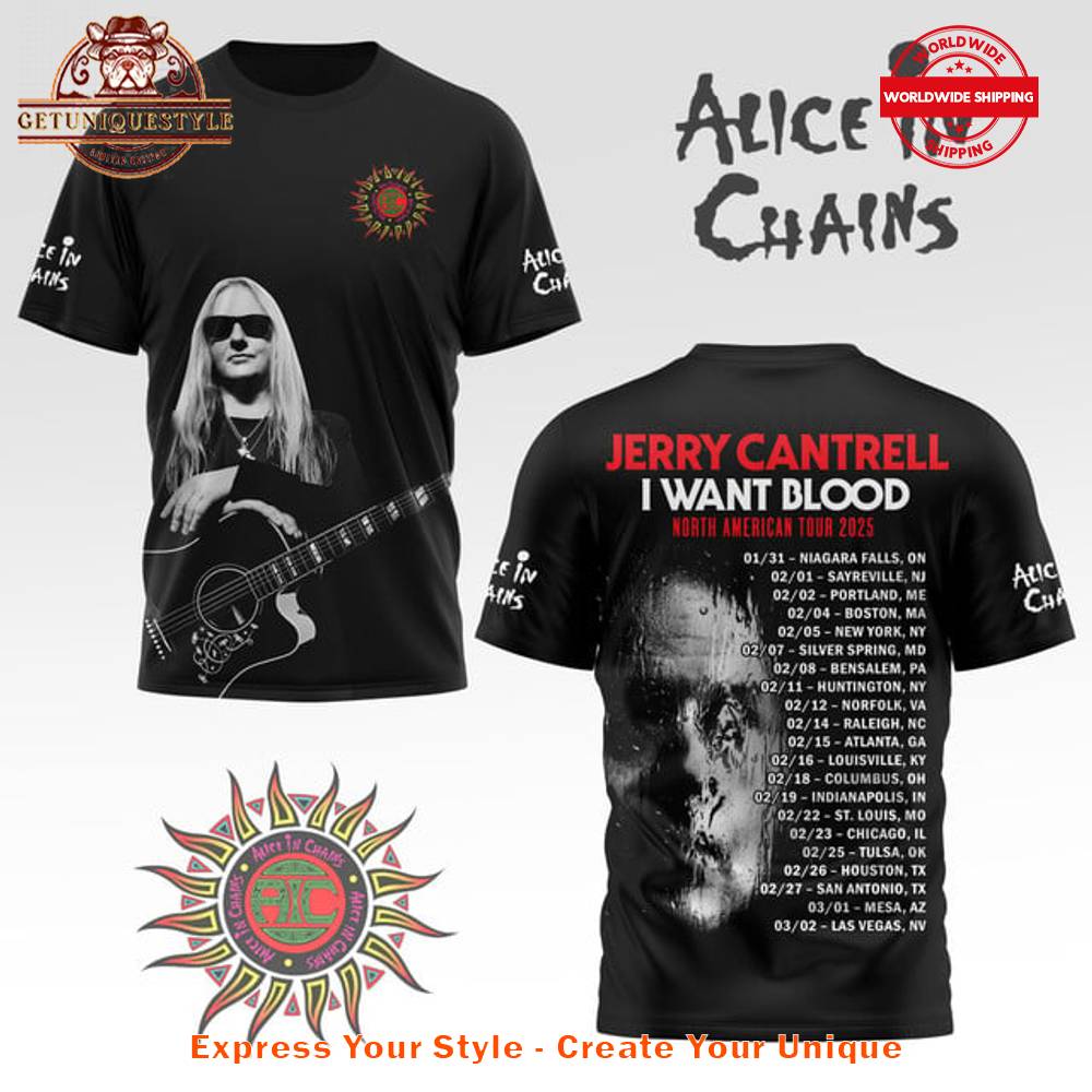 Alice In Chains Jerry Cantrell I Want Blood Tour 2025 Shirt Premium Merchandise