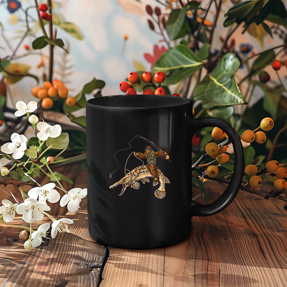 Alligator Gar Fishing Bigfoot Fisherman Mug