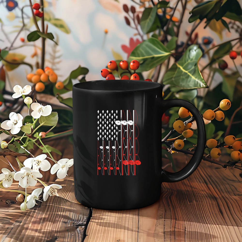 American Fisherman Flag Fishing Lover Rod Lure Illustration Mug