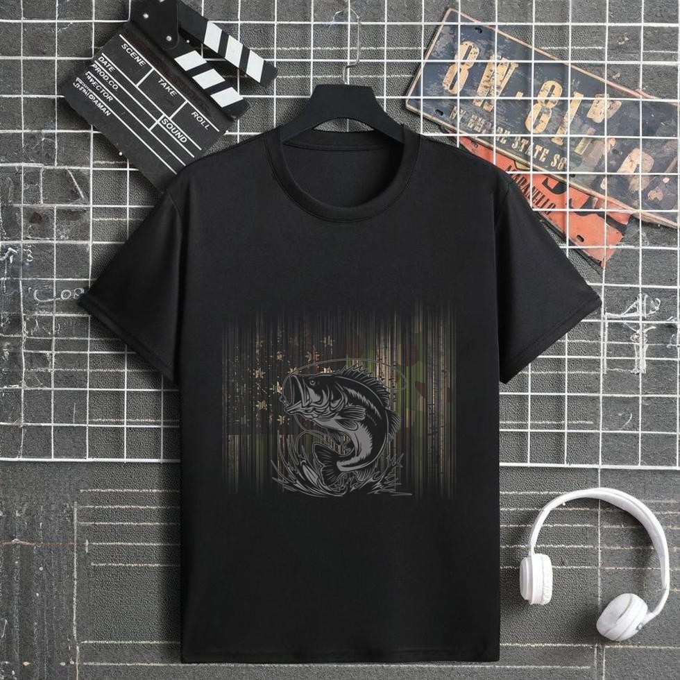 American Flag Camouflage Fishing T-Shirt