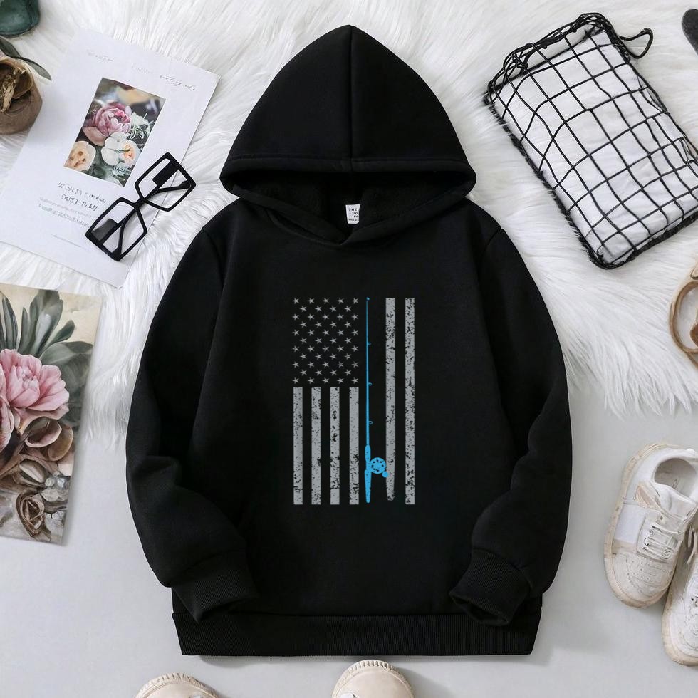 american flag fish american flag fishing vintage fishing Hoodie