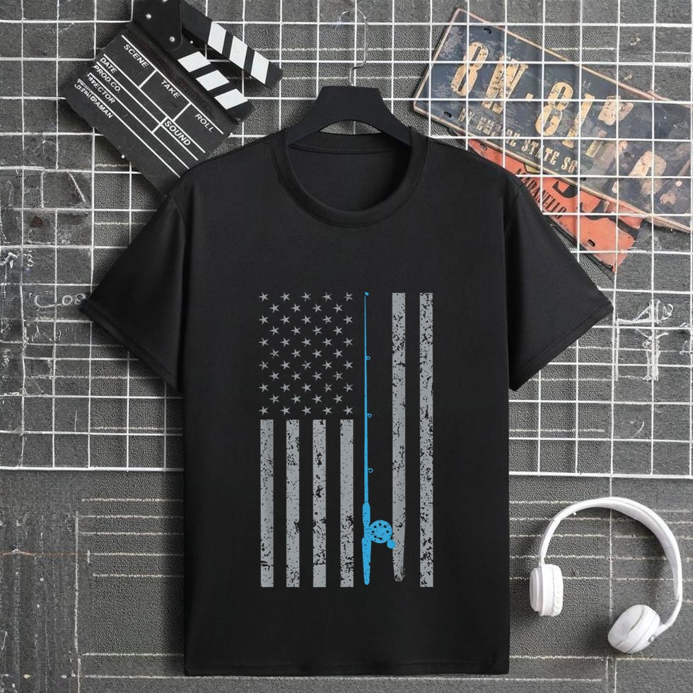 american flag fish american flag fishing vintage fishing T-Shirt