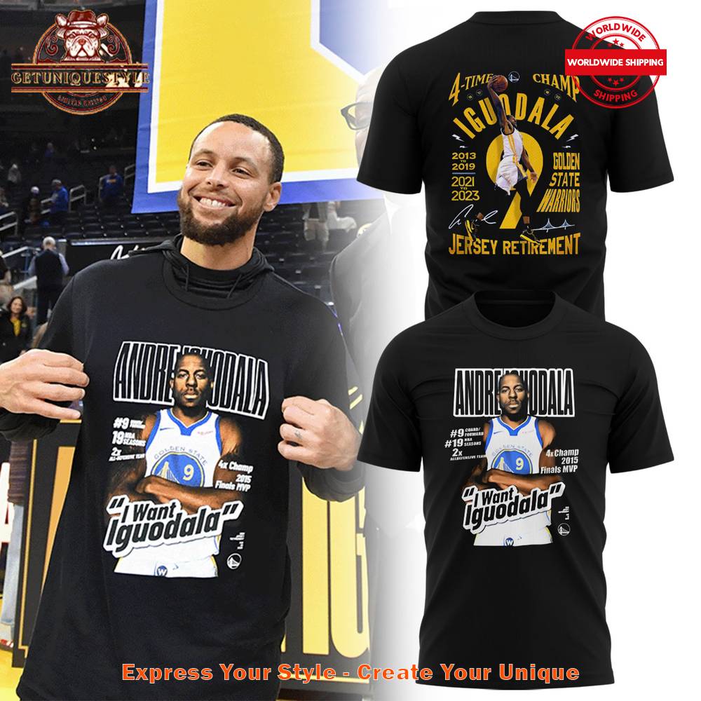 Andre Iguodala Golden State Warriors Jersey Retirement T-shirt Premium Merchandise