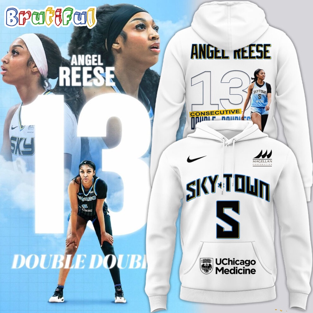 Angel Reese Chicago Sky WNBA 2024 Consecutive Double Doubles Hoodie Shirt
