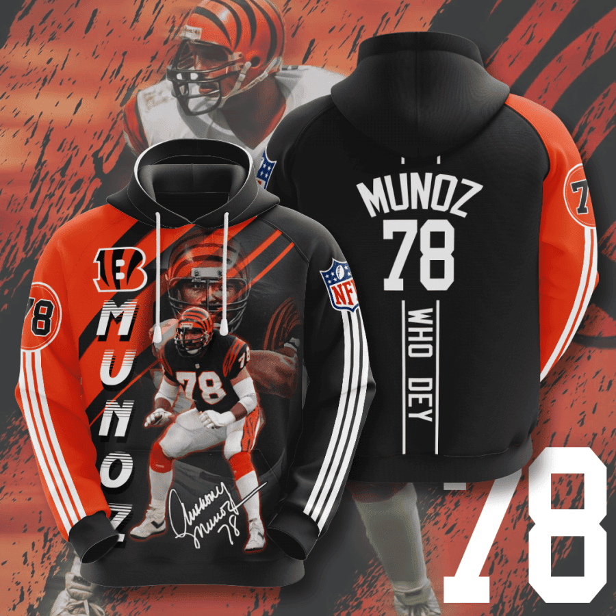 Anthony Munoz Cincinnati Bengals Hoodie  Zip Hoodie