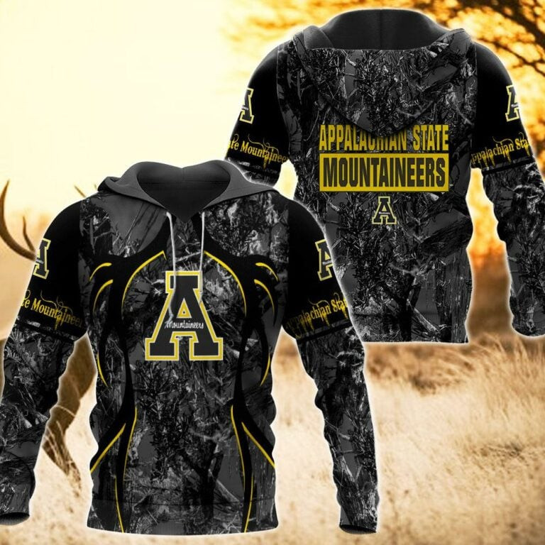 Appalachian State Mountaineers Camo Hunting 3D printed Sweatshirt Hoodie Zipped Hoodie