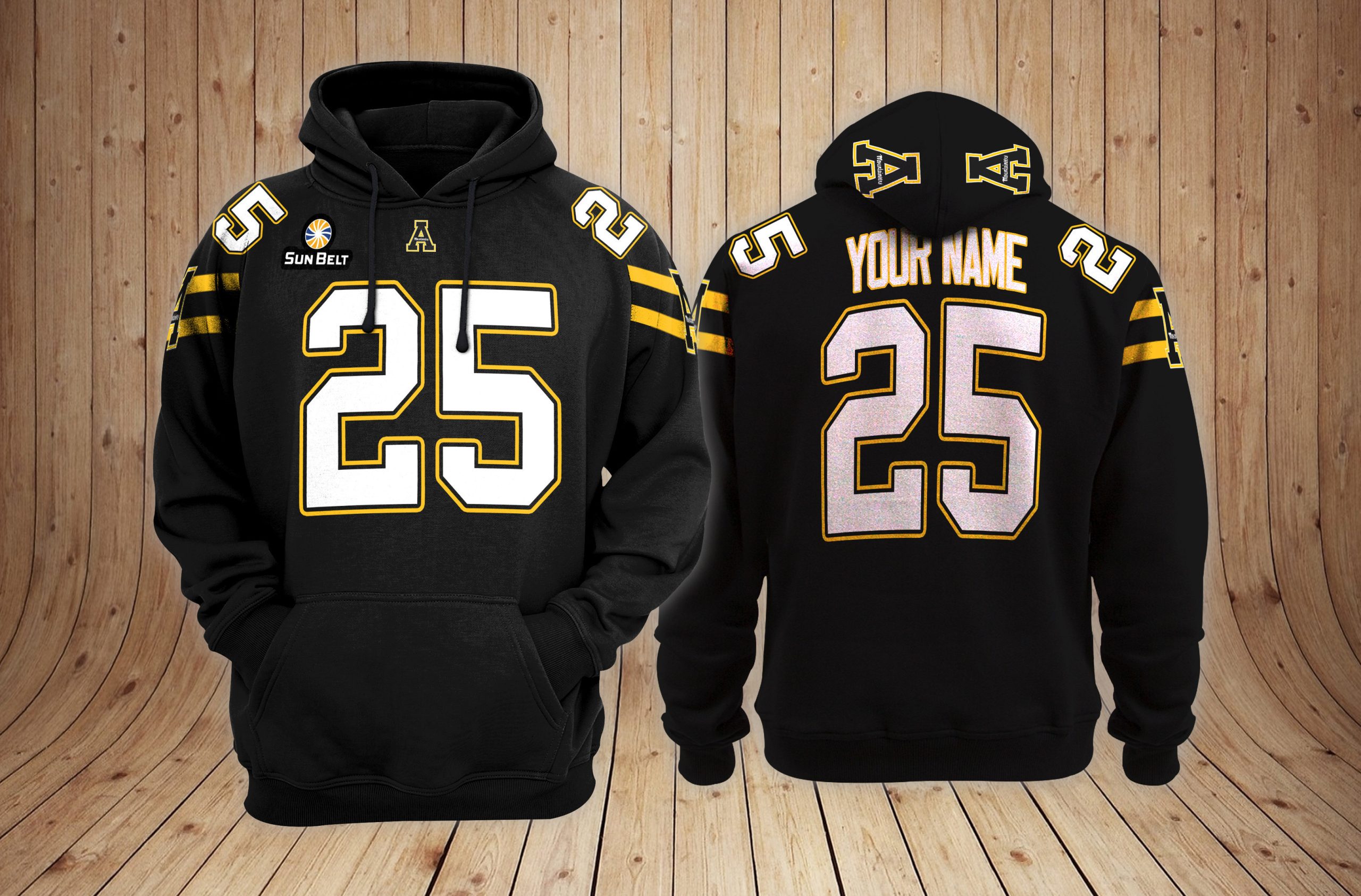 Appalachian State Mountaineers NCAA Custom 3D HoodieName and Number PT24217