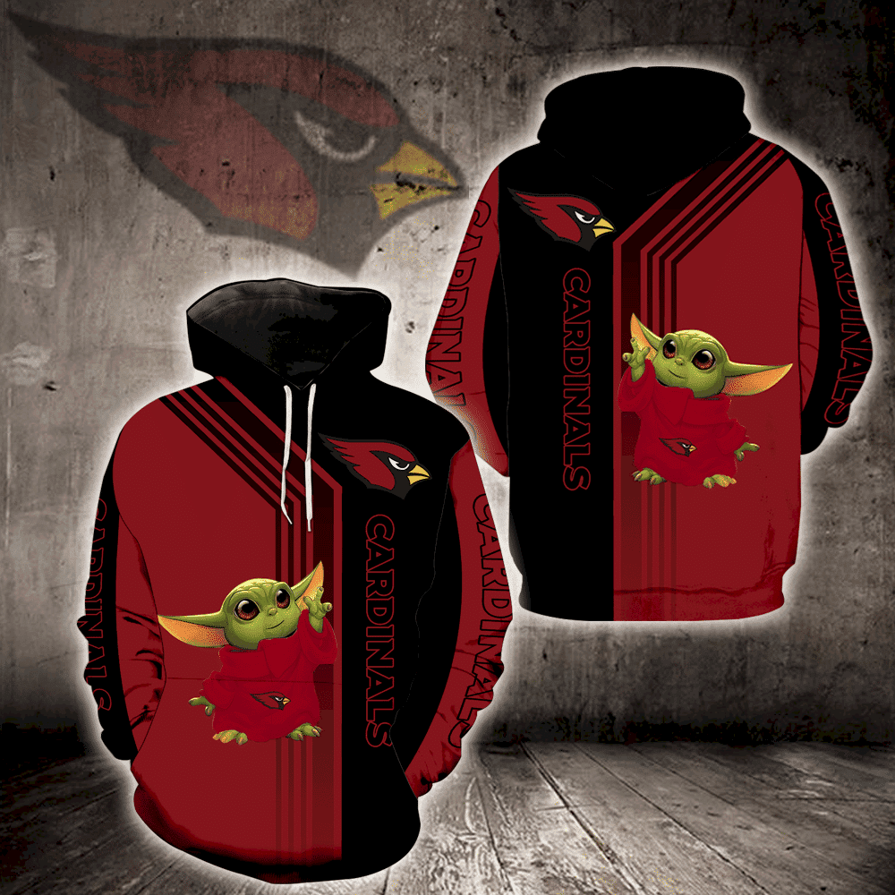 Arizona Cardinals Baby Yoda Hoodie  Zip Hoodie