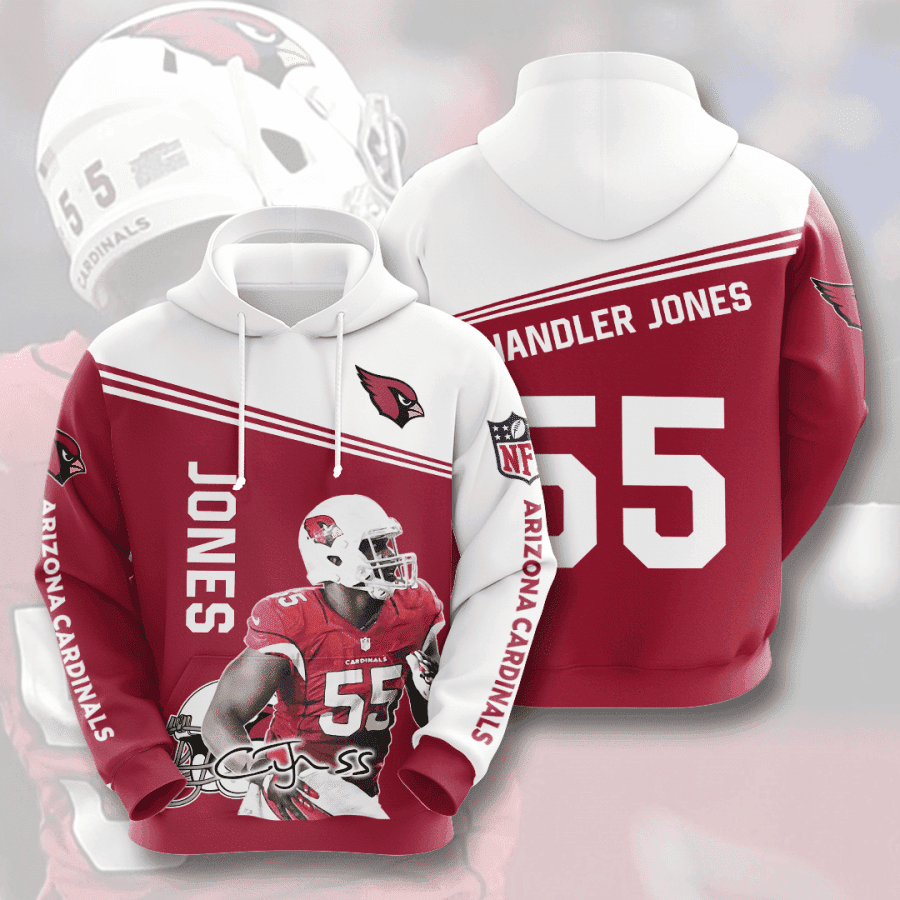 Arizona Cardinals Jones 55 Hoodie  Zip Hoodie Version 2880