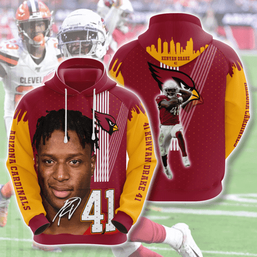 Arizona Cardinals kenyan drake Hoodie  Zip Hoodie